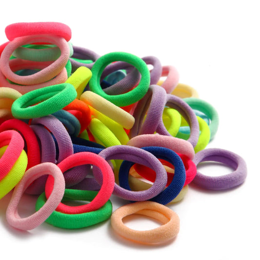 AWYCZJZH-100 PCS Hair Ties Baby Hair Ties，Hair Elastics Hair Accessories for Girls Women Seamless Hair TiesCotton Toddler Hair Ties for Girls and Kids， Hair Ties for Thick Hair (Multicolor)